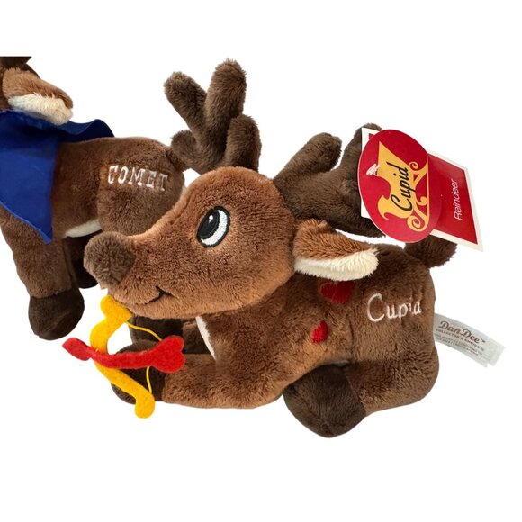 3 Santa's Reindeer Plush Stuffed Donner Cupid Comet - Picture 3 of 6